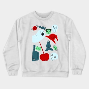 Cute Halloween Art Print - Seasonal Spooky Fall Pattern Crewneck Sweatshirt